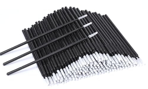 200 Stück Microbrush Einweg Mikro Applikator Pinse Wimpernverlängerung Pinsel 10cm Reinigungsstäbchen Applikator Wimpernverlängerung Pinsel Micro Eyeliner Pinsels für Make up Sauberkeit (Schwarz)