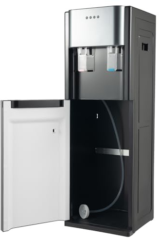 HGRROE 20L Bottom Loading Water Dispenser, Hot/Cold Drinking Machine with 304 Stainless Steel Inner Liner, Floor Water Cooler for Home Office and Living Room (Dark Gray)
