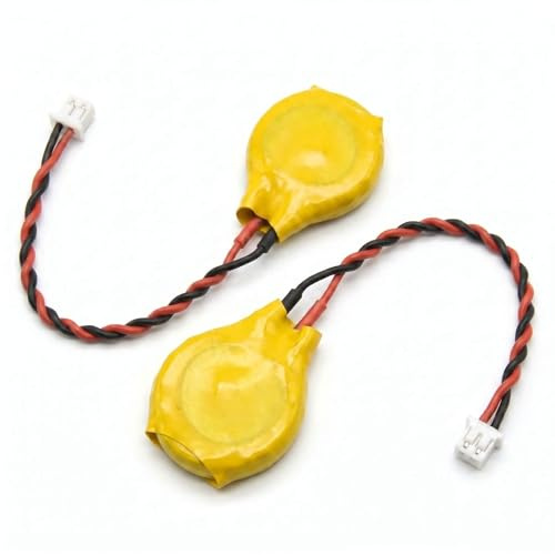 Tech-Fan © CR2032 Lithium 3V Battery, Pack of 2, CMOS RTC BIOS, 2 Pin Connector, Replacement Button Battery, Compatible with ASUS K50AB, K50IN, N55S, N55SF, G60, G60J, G60JX, G60VX, G75V, K Series, N