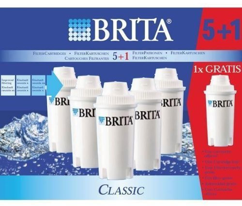 Brita 101931 Pack de 5 Cartouches CLASSIC + 1 offerte