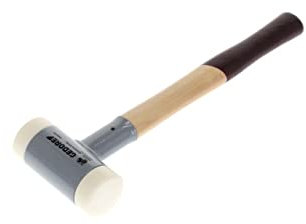 GEDORE Rückschlagfreier Schonhammer, Ø 50 mm, Hickorystiel, Austauschbare Polyamid-Köpfe