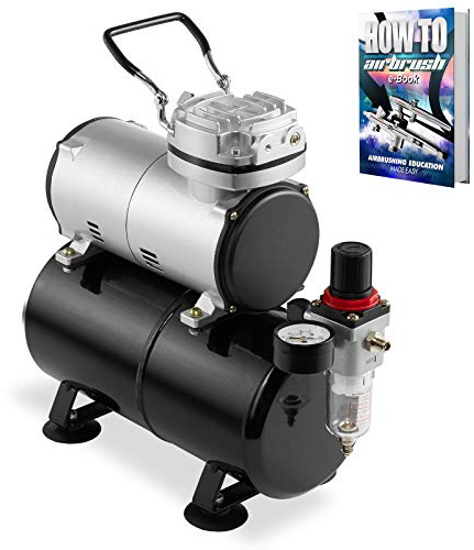Portable Airbrush Air Compressor Oil-Less 3L Tank 1/5 HP