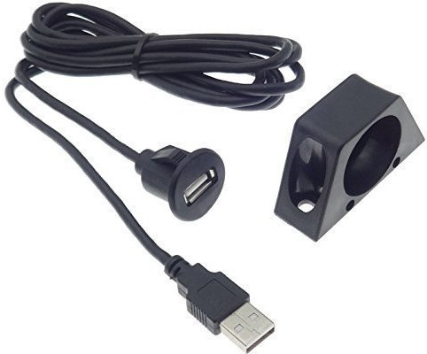 2m USB Einbau Buchse Adapter Kabel Anschluss Stecker AUX IN Verlängerung KFZ MP3