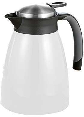 Esmeyer 305-051 Isolierkanne Glace, Inhalt: 1 Liter, aus doppelwandigem Edelstahl, weiß lackiert. Mit glänzender Oberfläche,