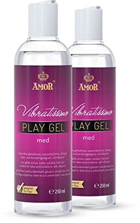Vibratissimo Play Gel med 2x250 ml I Gleitmittel hautfreundlich I Wasserbasierte Gleitgele I Lubricant Gel für Silikon Toys & Latexkondome geeignet I water based lubrication