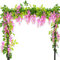 2 Stück Künstliche Blumen Wisteria,2m Künstliche Glyzinien Girlande,Künstliche Glyzinienrebe Künstliche Blumengirlande Hängende Reben Kunstpflanze Girlanden für Hochzeit Draußen Balkon Garten (Rosa)