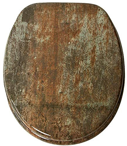 Sanilo Soft Close Toilet Seat, Wide Choice of New Toilet Seats, Stable Hinges, Easy to Mount (Rusty)