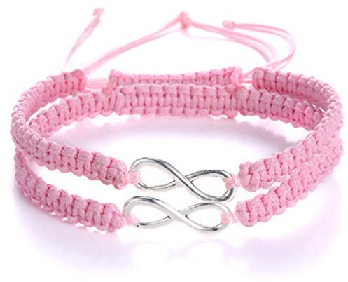 AidShunn Armbänder unendlich Geflochtene Handcrafted Einstellbare Geflochtene für Männer Frauen Freundschaft Familie Paar 2 Pcs