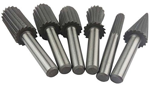 6mm Cylinder Rotary File Burr Tungsten Carbide Round Cutter for Metal Engraving Grinding Drill Bit Set for Rotary Tools 6pcs