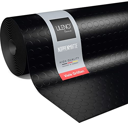 LILENO HOME Noppen Gummimatte Meterware 250x100 cm - Gummiläufer | Noppenmatte (3mm) als Werkstattboden, Antirutschmatte, Werkbank Auflage u. Bodenmatte - Gummi Matte für Keller, Anhänger,