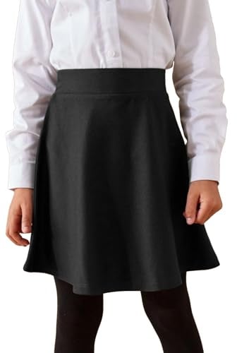Pretty Fashion - Gonna a pieghe per ragazze, gonna da skater, abbigliamento scolastico, per bambini e ragazze di età compresa tra 5 e 13 anni, Nero , 13 anni
