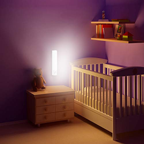 SECRUI LED-Nachtlicht mit Bewegungsmelder, Schranklicht, USB, wiederaufladbar, batteriebetrieben, für den Innenbereich, mit Magnet und 3M-Klebepad für Schlafzimmer, Schrank, Flur, Küche (weiß)