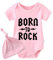 culbutomind Born to Rock Neonato Manica Corta Carino Del Bambino Della Tuta Del Bambino Del Vestito Del Bambino Gemelli Body Rock, Cappello rosa a rocce, 6 mesi