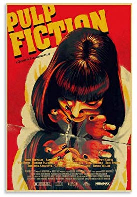 jiaobaba Pulp Fiction Poster, Leinwand-Kunst-Poster und Wandkunstdruck, modernes Familienschlafzimmer, 50 x 75 cm