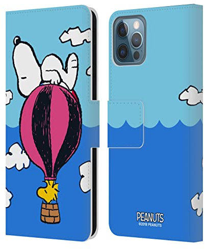 Head Case Designs Offizielle Peanuts Snoopy & Woodstock Ballon Halbzeiten Und Gelächter Leder Brieftaschen Handyhülle Hülle Huelle kompatibel mit Apple iPhone 12 / iPhone 12 Pro