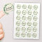 48x Schön, dass du da bist Aufkleber GREENERY/EUCALYPTUS - Sticker zur Gestaltung von Hochzeit & Familienfeier: Ideal zur Tischdeko und Dekoration von Gastgeschenken (4cm rund, mattes Papier)