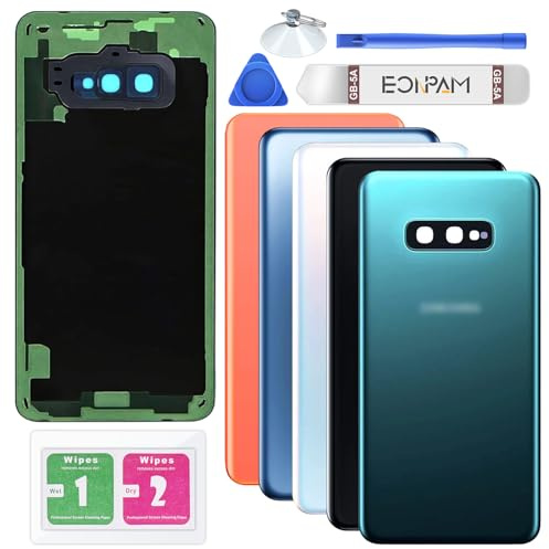 Eonpam Akkudeckel für Samsung Galaxy S10e G970 Grün | Backcover Original Qualität Rückseite Akkudeckel Rückseite Glas Back Glass Backcover Glas mit Kameraglas Reparatur Set.