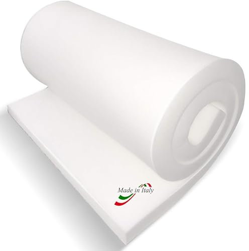 TENDEEVOLUTION Goma Espuma para Tapizar Densidad 18, 25 y 30, Espesor de 1 a 10 cm, Plancha de Espuma 200x100 cm para Cojines, Sofás y Acolchado en Poliuretano Expandido (Densidad 25, Espesor 1 cm)