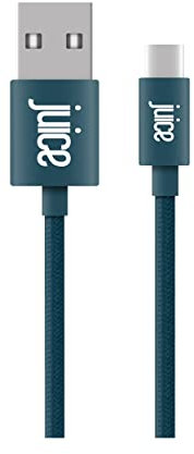 Juice Apple iPhone Lightning 3m Braided Charger and Sync Cable for Apple iPhone 13, 13 Pro, 12, 12 Mini, SE, 11, XS, XR, X, 8, 7, 6, 5, iPad, Pro - Navy