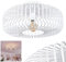 HOFSTEIN Deckenleuchte Wemude, runde Deckenlampe aus Metall in Weiß Wohnzimmer, Schlafzimmer, Moderne 1-flammige Lampe, Vintage Gitterlampe, E27-Fassung, Rund, Ø 40 cm, Retro-Leuchte, Lichteffekt