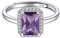 ChicSilver Silber Verstellbarer Quadrat Ring mit Amethyst Gebursstein Damen Mädchen Verlorbungsring Ehering Hochzeitsring für Valentinstag Geburtstag Weihnachten