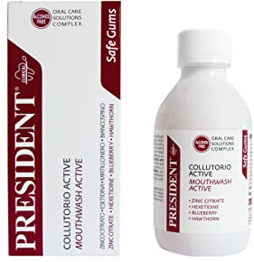 President COLLUTORIO ACTIVE Contrasta infiammazioni e sanguinamento gengivali e la formazione della placca - Senza Alcool - 200 ml