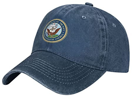 YINGD Baseballkappe USN Us Navy, United States Military Verstellbare Cowboyhut Atmungsaktive Sonnenhut Unisex Passform für Männer und Frauen, marineblau, One size