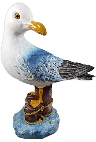 Generisch Möwe auf Poller 24 x 19 x 8 cm Maritim Vogel Seevogel See Tier Figur Deko GRF 39.2985 B