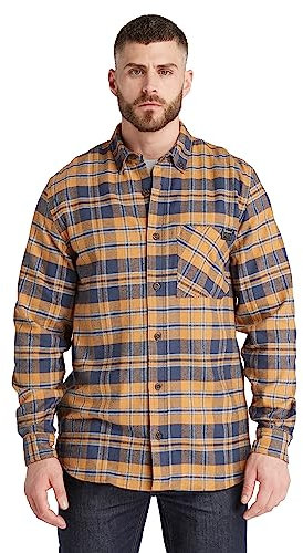 Timberland PRO Camicia da uomo in flanella di peso medio Woodfort A6D4T, Stivali di grano Yd, S