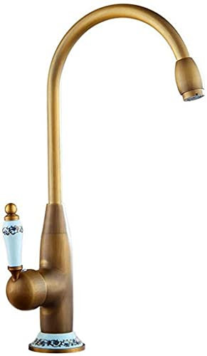 Grifo de fregadero de cocina profesional antiguo azul y blanco porcelana Vintage frío caliente lavabo grifo mezclador lavabo cocina grifo It's so kind of you