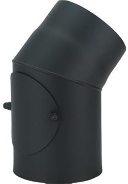 Ofenrohr Kaminrohr Rauchrohr Durchmesser 120 mm schwarz 2 mm Stahl - Bogen 45° mit Revision Ø 120mm