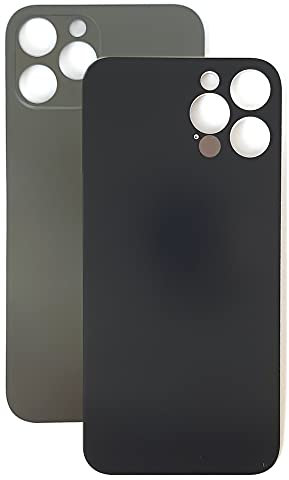 Generisch Tapa trasera de batería para iPhone 12 Pro, cristal trasero de repuesto con orificio de cámara ampliado para un fácil montaje, OEM (negro)