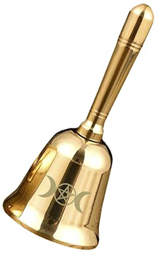 Abaodam 2stücke Mini Handglocke Aus Messing Mit Pentagramm Retro Altar Ritual Glocke Für Meditation Und Dekoration Als Für Hauswärmer Oder Feiertage