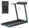 KOMFOTTEU Tapis de Course Pliable, 1-12 km/h, Écran LCD, Bluetooth, 3 Modes et 12 Programmes, Portable 100kg (Bleu)