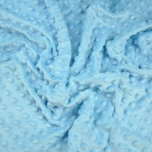 Textrend Plush - Tessuto Minky al metro, 270 g/m2, tessuto al metro, in molti colori, tessuto al metro, 1 x 1,60 m, tessuto al metro per bambini (Azzurro)