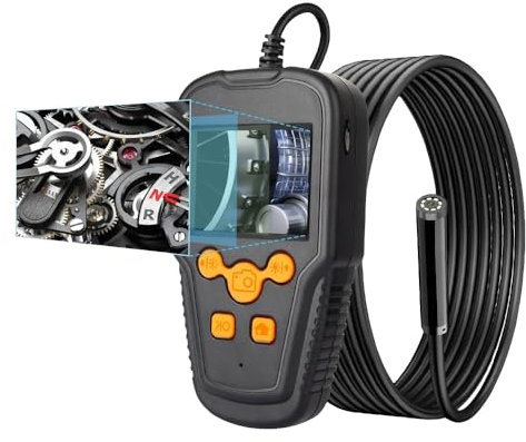 QiudanTimes HD Kamera 2.4 inch IPS Bildschirm Endoskop IP68 3.9/5.5/8mm 2M Endoskop Kamera 8 LED engine Kamera Video Borescope Kamera Multi-Language IP67(Ø5.5mm-5m halbstarre Kabel)