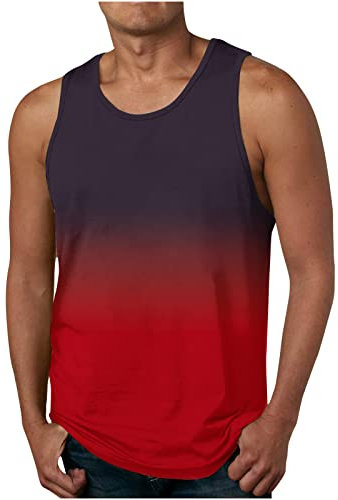 Tank Top Herren Sommer Ärmelloses Muskelshirts Casual Sport Tshirt Baumwolle Leicht Unterhemd Shirt Fitness Trägershirts Tee Tops Urlaub Hawaii Tanktop Männer Rundhals Oberteile Laufshirt