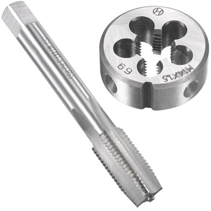 Unifizz M14 x 1.5mm Metric Tap and Die Set, Machine Thread Screw Tap with Round Threading Die, Tap & Die Kit for Nut Screw Bolt Thread Repair