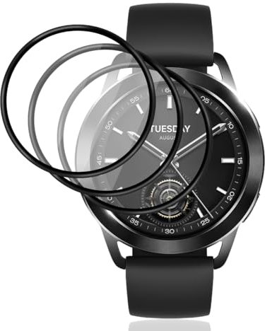 Teenrpov [3 Piezas Protector de Pantalla Compatible con Xiaomi Watch S3 (No Cristal), Anti-Arañazo Sin Burbujas, transparente HD Película protectora para Xiaomi Watch S3