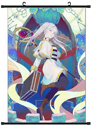 Xinchangda Frieren: Beyond Journey's End Poster Stark/Fern/Frieren Anime Scroll Poster Wallscroll Anime Malerei Bild Aufhänger Poster Zimmer Dekorative Poster Geschenk