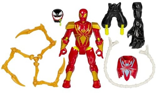 SPIDER-MAN MixMashers Marvel Iron Spider Custom Mix-And-Match Deluxe Action Figure & Accessories, Red