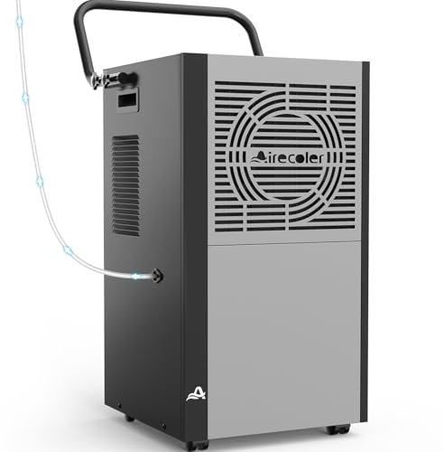 Airecoler 156 Pints Commercial Dehumidifier with Pump for Basements, Industrial Dehumidifiers with Drain Hose Heavy Duty Commercial-grade for Large Spaces up to 7,000 Sq Ft