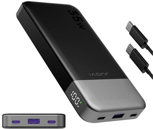 JUOVI Batterie Externe Charge Rapide 35w Batterie Externe USB c Batterie 10000mAh avec PD 3.0 & QC 4.0, USB C Power Bank pour iPhone 16 15 14 Series, Samsung, Tablet, Switch, et Autres