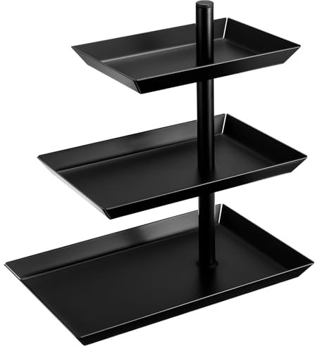 taonganui Etagere mit 3 Etagen, Küche Etageren mit Obstschalen Organizer, 360° Drehbares Dessert Ständer Obstschale Metall Food Display Servierplatte für Obst Brot, Dessert, Snacks