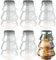 Fituenly 6 Pcs Christmas Candy Jar Clear Christmas Tree Shaped Jars for Sweets Sugar Cookies Xmas Holiday Packaging Gift Bottle