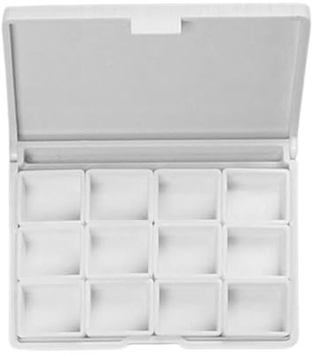 LIURONGNI Aquarellfarbenpalette mit 12 Mulden, mit staubdichtem Deckel, tragbares Farbtablett für Aquarellfarben, Gouache, Acrylölfarben