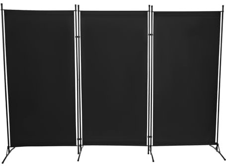 Séparateur de pièce pliable - Gris - Brise-vue - Pour bureau, salon - 2,6 x 1,8 m