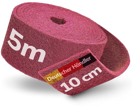 Phorin® Schleifvlies 5 m × 100 mm Korn 240 – Schleifschwamm ist extrem robust und langlebig - Schleifpad optimal geeignet für Lack, Holz, Metall, Edelstahl uvm.