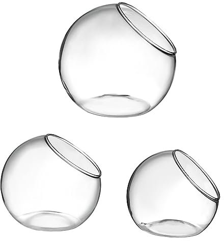 CIMAXIC 3 Stück Glas-Terrarium-, Mikrolandschaft, Kunsthandwerk, Zimmerpflanzen-Terrarium, Klarglas-pflanzgefäß