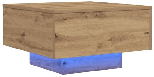 vidaXL Moderner Couchtisch aus Massivholz Eiche für Wohnzimmer Eichenholz Quadrat 55 x 31 cm Innenbereich Stylish Niedrig Servieren Langlebig Holz Konstruktion Möbel Zeitgenössisch Holz